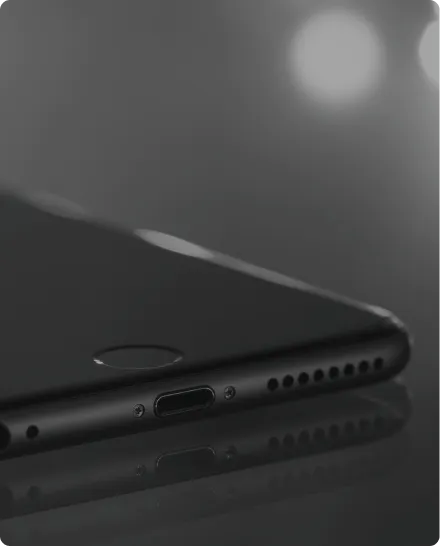 Black and White Apple Phone